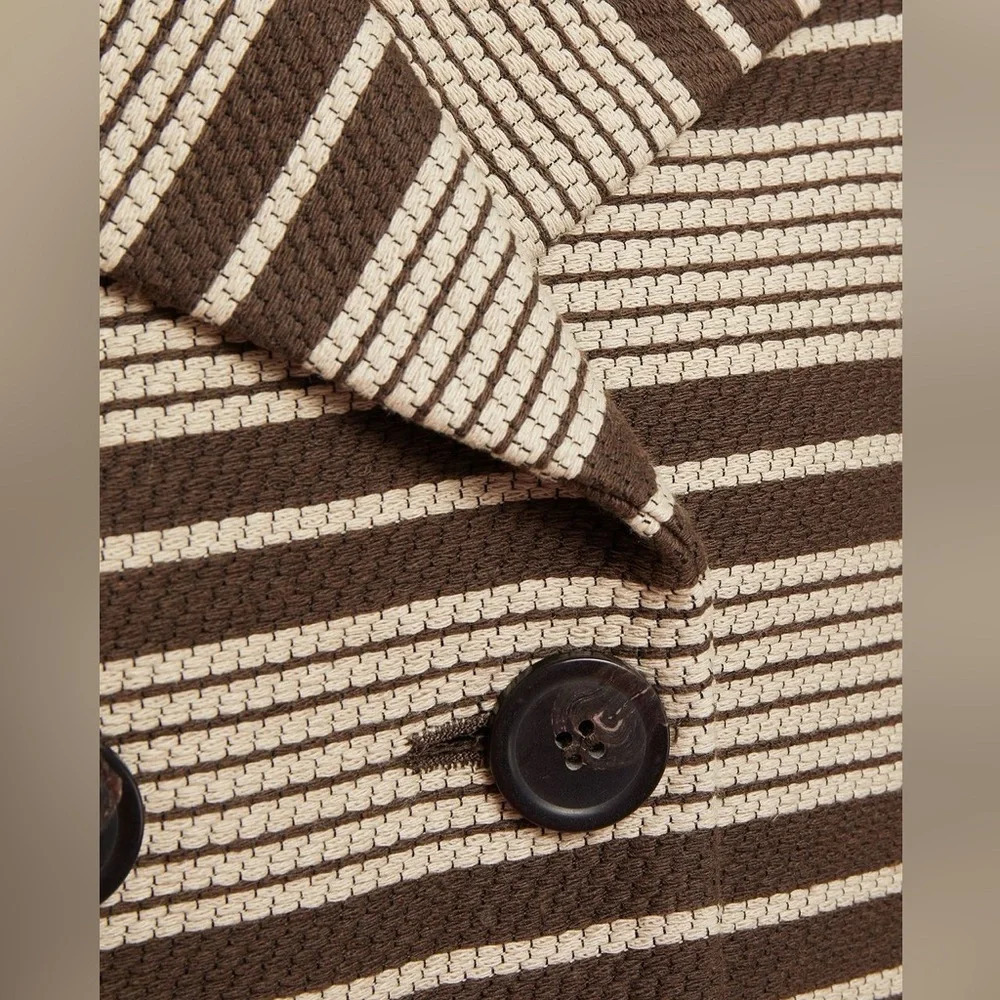 A.P.C. Double breasted tweed stripe fall jacket coat button blazer - Picture 3 of 4